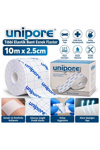 Unipore Tıbbi Elastik Bant Esnek Flaster 10m x 2.5cm