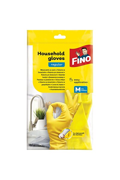 OEM FINO household gloves, latex, size L, yellow