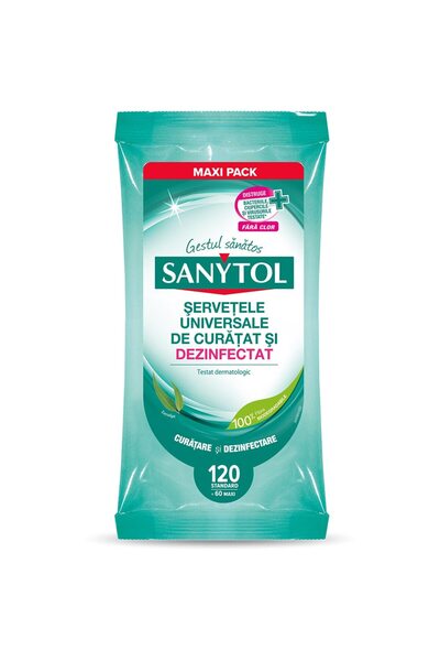 OEM Servetele umede dezinfectante SANYTOL Eucalipt, 60 bucati