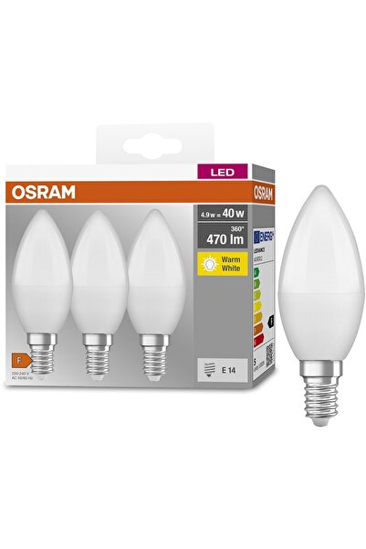 OEM Set 3 becuri LED OSRAM, E14, 4.9W, 470lm, lumina calda