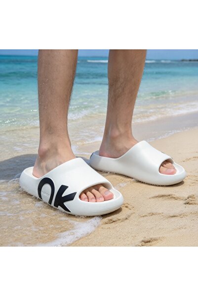 Almajeed Store Men's Thick Bottom Slippers with Ok Logo, Lightweight Eva Non-...