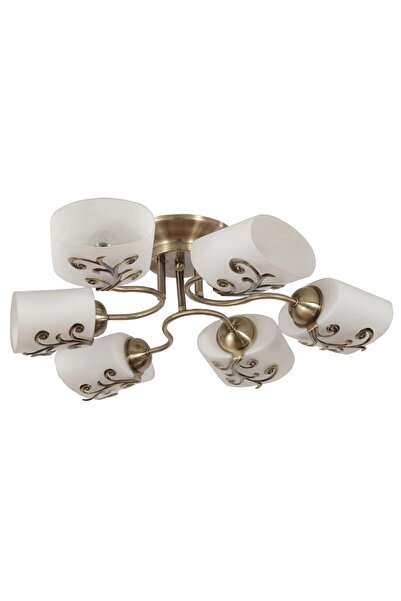 Klausen Chandelier Fantasy KL106009, 6xE27, bronze and opal white, classic st...