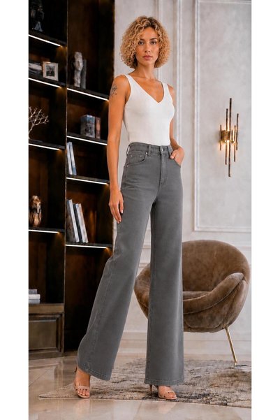 AYNUR İPEKÇİ SEZONUL NOU: PANTALONI DENIM PALAZZO CU TALIE ÎNALTĂ