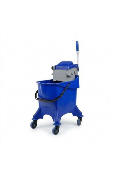 FILMOP Single Mop Bucket Trolley with Boost Flat Mop Wringer 30L Blue
