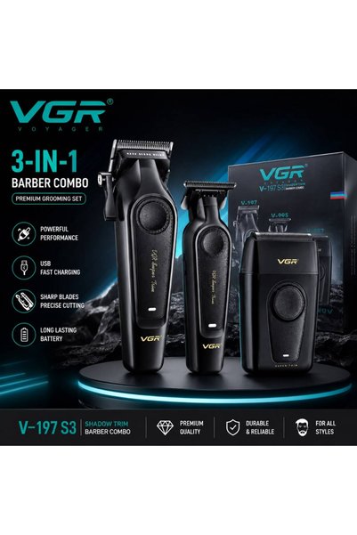 VGR مجموعة الحلاقة 3 في 1، طقم العناية الشخصية الفاخر