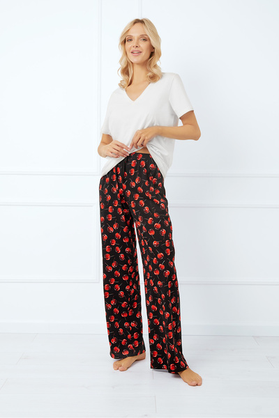 Italian Fashion Pantaloni lungi de damă Cireșiu