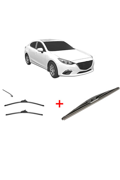 VALEO Set of 3 wipers MAZDA 3 Saloon (BP_) 2020, for windshield and rear wind...