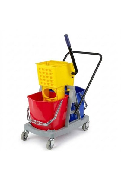 GATOR Double Bucket Mop Trolley with Wheels 34L Red and Blue
