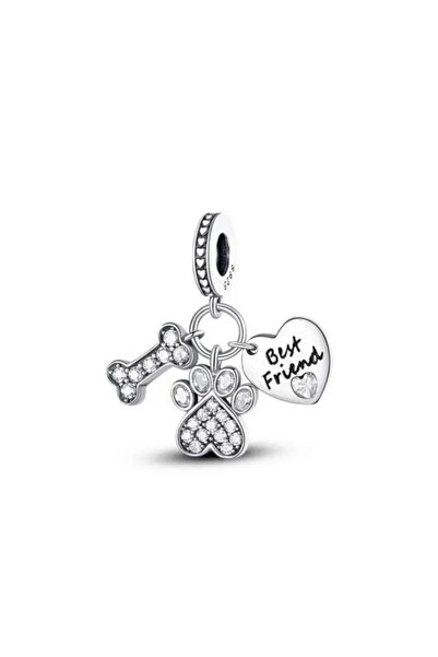 MAF Charm din argint 925 compatibil cu câine cel mai bun prieten 1cm