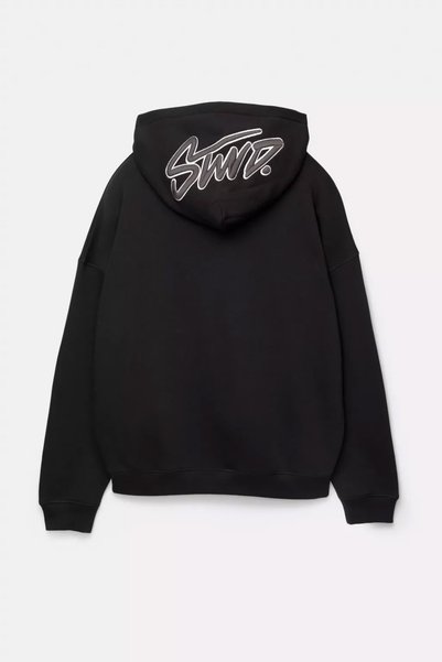 HAI COLLECTİON Kadın Oversize Kapüşonlu Sweatshirt Baskılı Sokak Stili Siyah ...