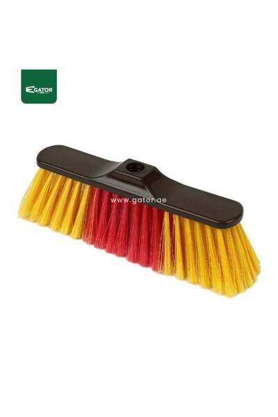 GATOR Curved Soft Brush Indoor Sweeping Broom for Home Brown