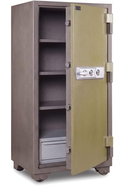 Mahmayi Fire Safe BS-K1400 Heavy Duty Security Safe Locker with Key Lock, Fire Resistant Safe for Home, Office, Bank, Business and Commercial Use - Grey