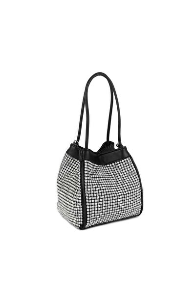 bundle island Geantă Nas pentru femei, tip crossbody, negru, alb, cu diamante...