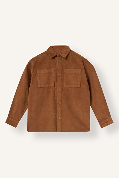 DeFacto 100 % Baumwolle, Oversize-Langarmhemd aus Cord mit zwei Taschen für J...