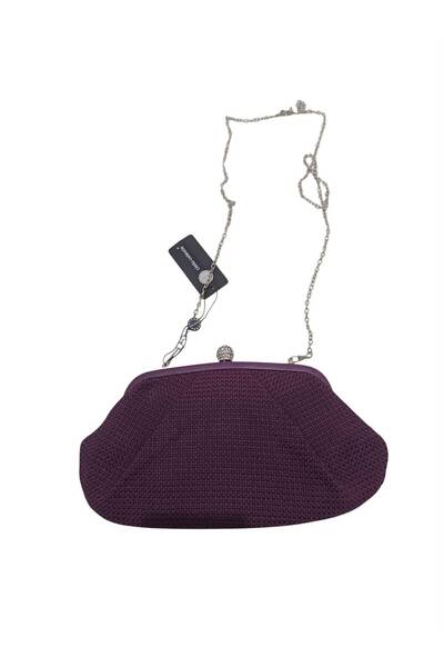Generic Brand Geanta tip clutch plic mov eleganta cu lanț argintiu de dimensi...