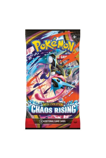 Pokemon TCG مجموعة بوكيمون تي سي جي ميجا إيفولوشن كاوس رايزينج ME04 الإنجليزية - حزمة تعزيز فردية تحتوي على 10 بطاقات