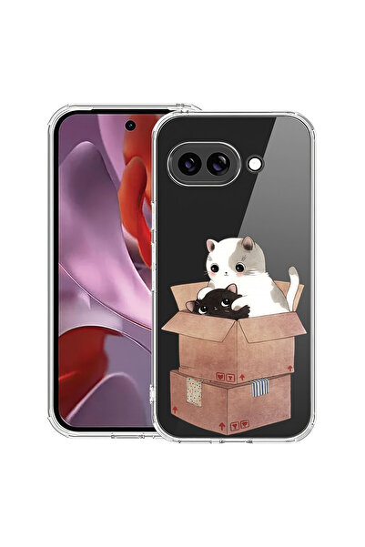 bestcase Husă Antișoc pentru Google Pixel 9a, Pisici se joacă într-o cutie, 1...