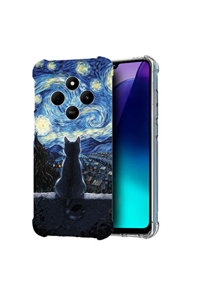 bestcase Husă Anti Shock Case For Xiaomi Redmi 14C, Cat in the Starry Night, ...