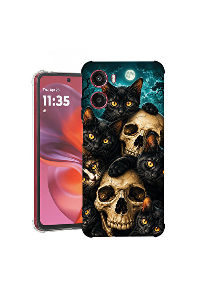 bestcase Husă Antișoc pentru Motorola Moto G05 / Moto E15, Black Cat, 1926357...