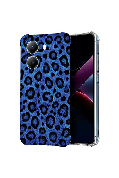 bestcase Αντικραδασμική Θήκη για Poco X7 Pro 5G, Μπλε Σχέδιο Λεοπάρδαλης, 198...
