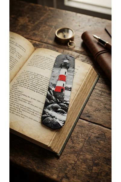 HisConcept Lighthouse Bookmark - Special Gift for Collectors and Book Lovers