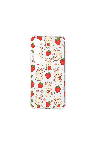 bestcase Husă Antișoc pentru Samsung Galaxy S21 FE, Model Iepure și Căpșuni, ...