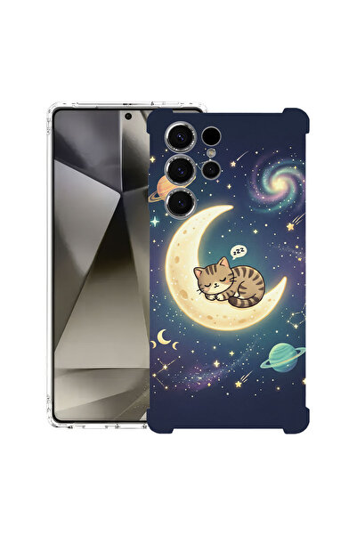 bestcase Противоударен калъф за Samsung Galaxy S26 Ultra, Котка спи на луната...