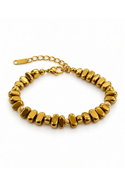 Alnis Atelier Gold Hematit Doğal Taş Kadın Bileklik | Amorf Kesim | Dorika De...