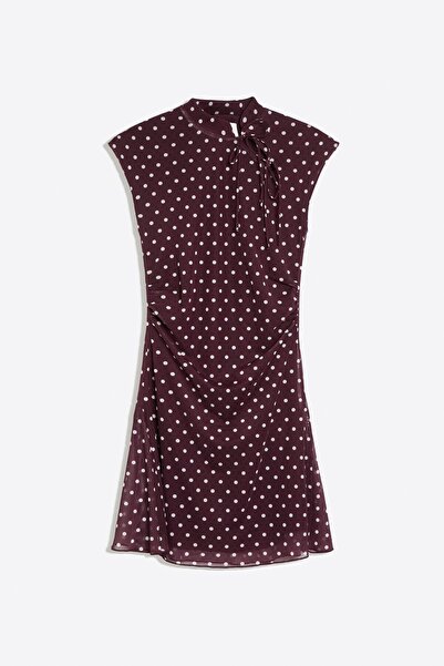 Bershka Desenli tül mini elbise