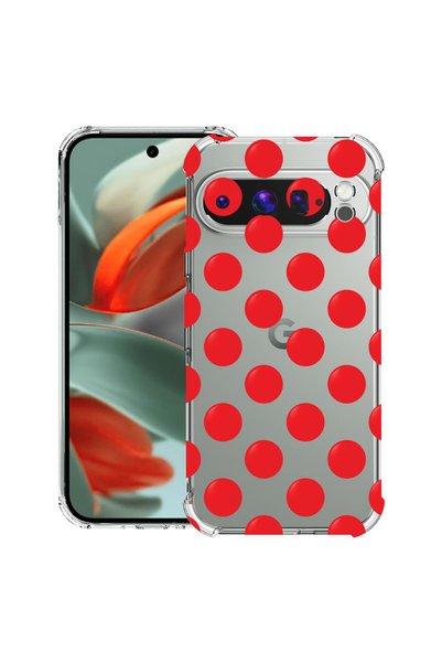 bestcase Husă Anti Shock Case For Google Pixel 10 / Pixel 10 Pro, Red Polka D...