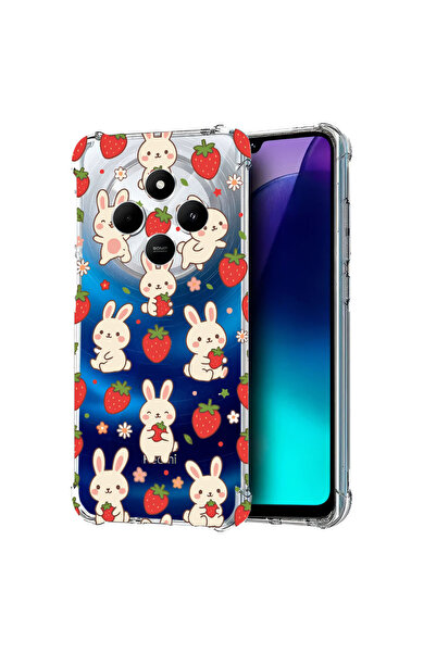 bestcase Husă Antișoc pentru Xiaomi Redmi 14C, Model Iepure și Căpșuni, 19133...