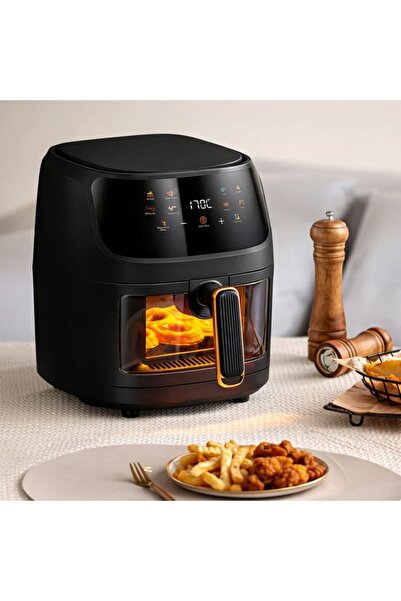 Sanlux Friteuză cu Aer Cald , 8L, 8 Programe, 2400W, Air Fryer Fără Ulei, Cap...