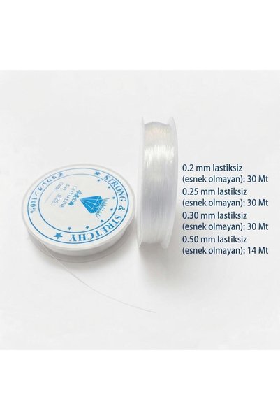 WORDAKS Düz, Sıkı, Lastiksiz, Esnemeyen Misina Takı Boncuk Bileklik Hobi Bobo...