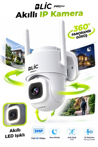 Blic PRO++ BLM-111 3 MP Wi-Fi PTZ Dış Mekan IP Güvenlik Kamerası, IP66, Gece ...