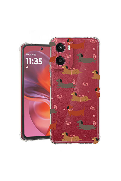 bestcase Anti Shock Case For Motorola Moto G05 / Moto E15, Dachshund pattern,...