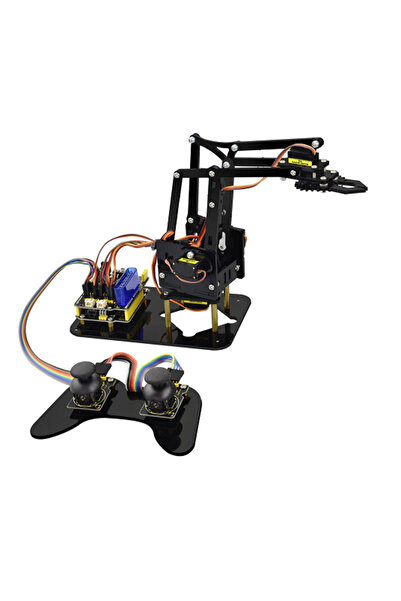 Keyestudio Braț robotic Arduino, Servo cu 4 grade de libertate, Kit STEM KS01...
