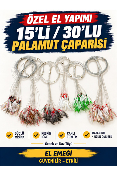 Genel Markalar 15'li 30'lu Palamut Çaparisi Beden:80 Köstek:60 (Gerçek Doğal ...