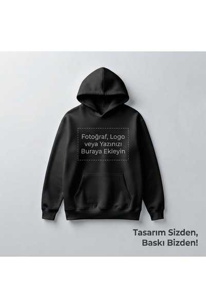 novadi Kişiye Özel Fotoğraf Yazı Logo Baskılı Premium Kadın Hoodie Oversize (...