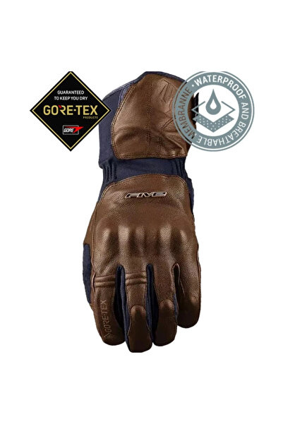 Five Gloves Wfx Skin Gtx Brown - Brown Waterproof Winter-Protected Leather Gloves