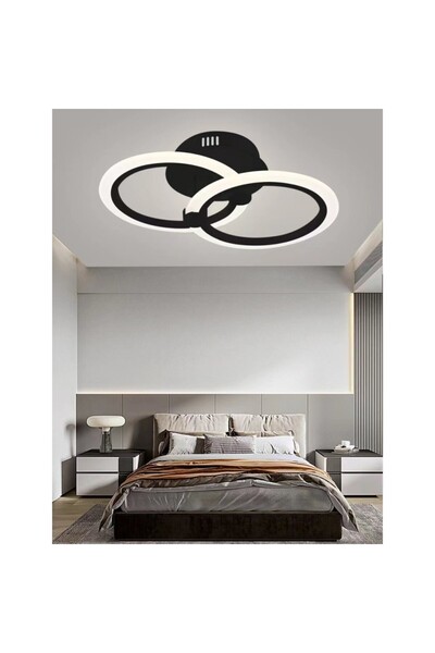 LightPlanet Plafonieră LED cu 2 inele, reglabilă, 3 culori, telecomandă, 35W