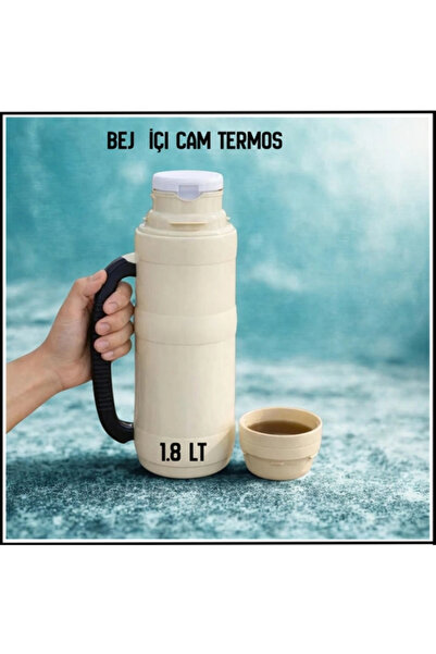 Uygunayakala Uyguna-Yakala 1.8 lt - Bej İçi Cam Termos-ERM.247