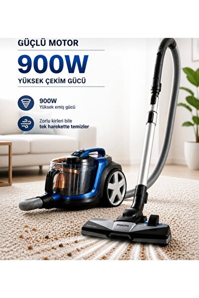 Philips Yeni Seri Led Işıklı Başlık Power Pro Max Yeni Nesil 900W süpürge