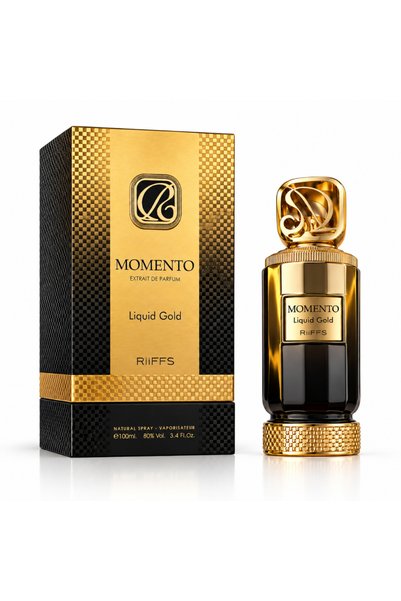 Riiffs Extrait de Parfum Momento Liquid Gold , Unisex, Oriental Lemnos, Gurmand, 100ml