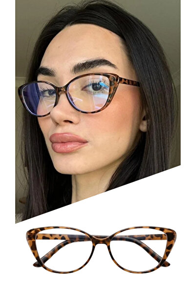funeyes نظارات Layd Leopar Cat Eye ذات إطار نحيف وخفيف الوزن وواقية من الضوء ...