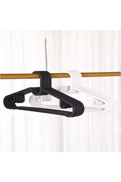shar Adults' 30-piece set of sturdy, non-slip black plastic hangers that save...