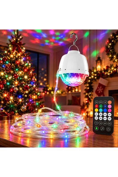 EMATTEIRO Instalație LED Decorativă cu Clopoțel Rotativ, Bandă Luminoasă și T...