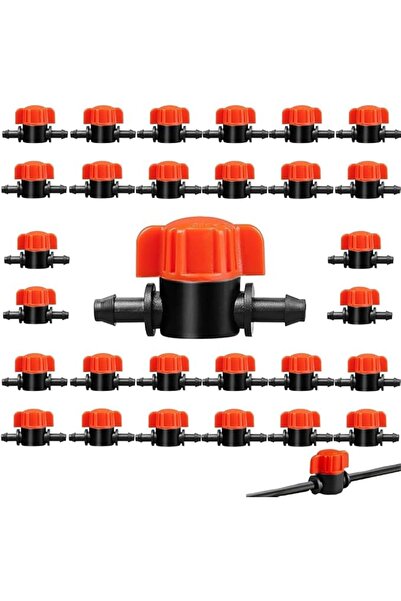 GENERAL 30PCS 1/4 Inch Drip Irrigation Valves,Universal Drip Irrigation Shut ...