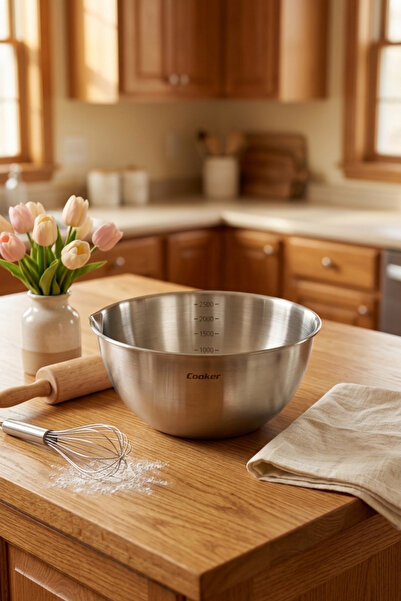 Cooker 25 cm 2.5 Liter Steel Mixing Bowl Yk1981