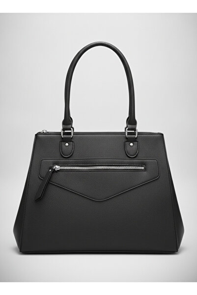 MILANO COLLECTION Geanta Dama Tote Piele Ecologica, Buzunar Frontal cu Fermoa...