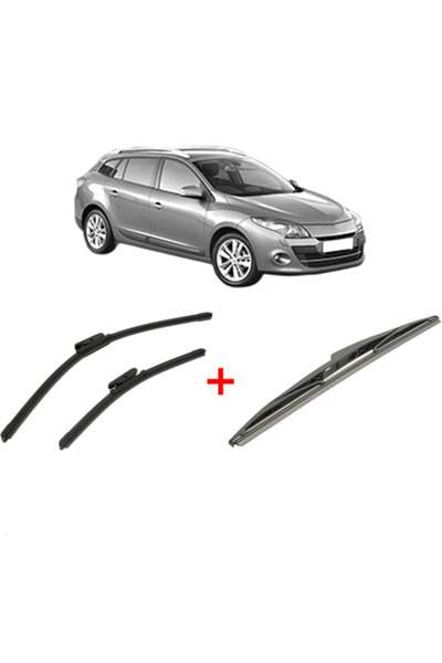 Bosch Set of 3 wipers RENAULT MEGANE III Grandtour (KZ0/1) 2008-2016, windshi...